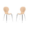 Lot de 2 chaises design empilables bois naturel NEW ABIGAIL