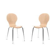 Lot de 2 chaises design empilables bois naturel NEW ABIGAIL