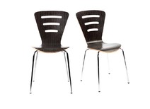Lot de 2 chaises design empilables bois noir LENA