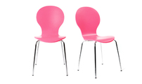Lot de 2 chaises design empilables roses NEW ABIGAIL