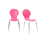 Lot de 2 chaises design empilables roses NEW ABIGAIL