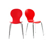 Lot de 2 chaises design empilables rouges NEW ABIGAIL