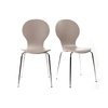 Lot de 2 chaises design empilables taupes NEW ABIGAIL