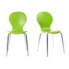 Lot de 2 chaises design empilables vertes pomme NEW ABIGAIL