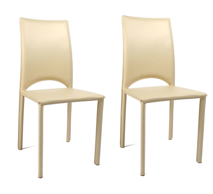 Lot de 2 chaises design Milano beige