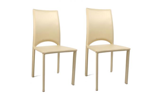 Lot de 2 chaises design Milano beige