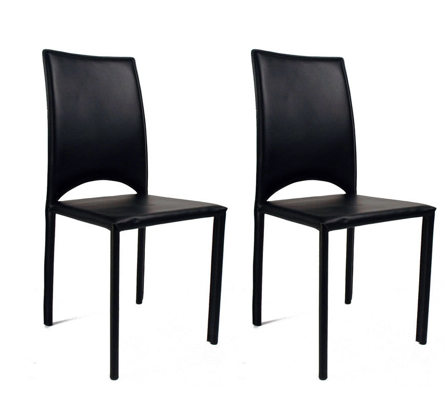 Lot de 2 chaises design Milano noires
