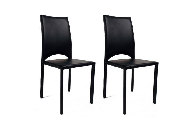 Lot de 2 chaises design Milano noires