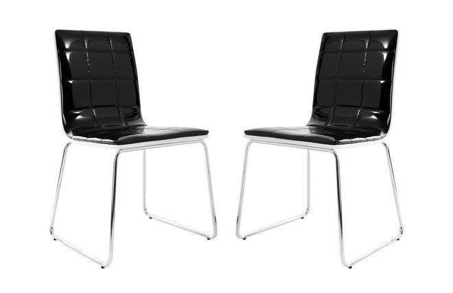 Lot de 2 chaises design noires et blanches JADA