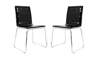 Lot de 2 chaises design noires et blanches JADA
