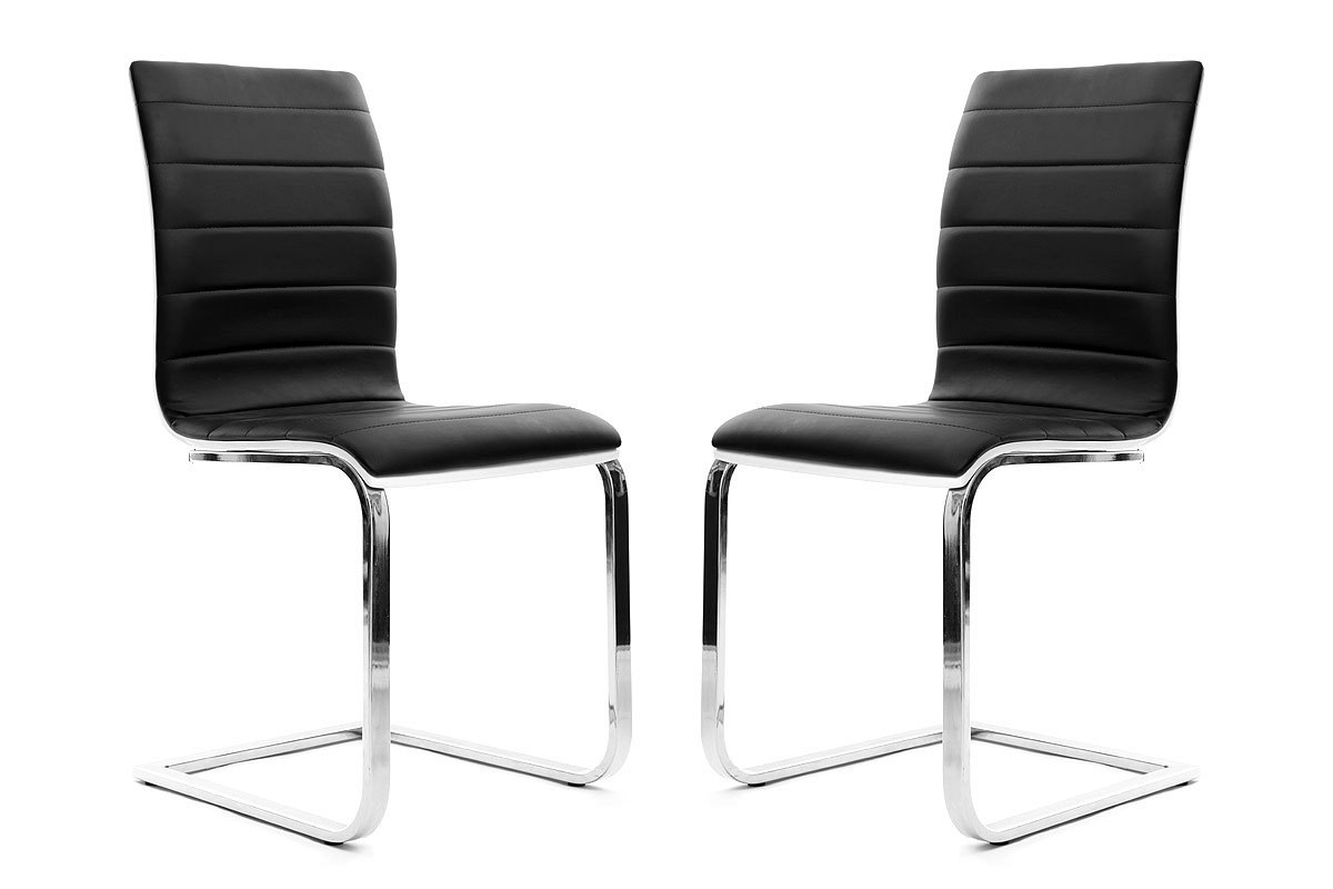 Lot de 2 chaises design noires et blanches SADIE