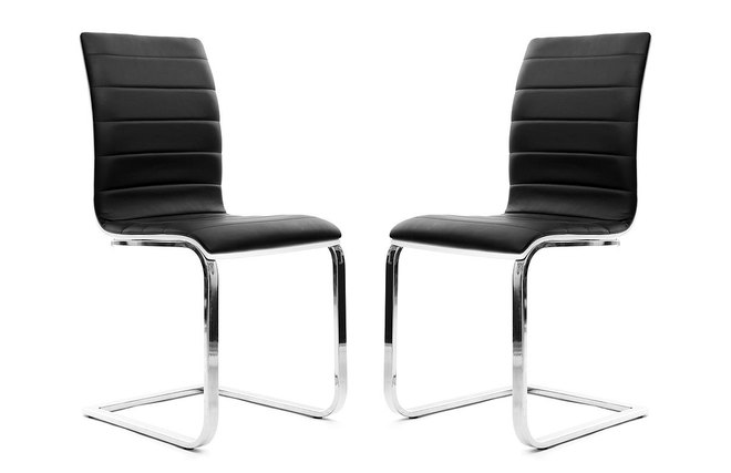 Lot de 2 chaises design noires et blanches SADIE
