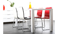 Lot de 2 chaises design rouges et blanches JADA