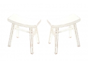 Lot de 2 tabourets baroques blancs ETALON