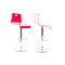 Lot de 2 tabourets bicolores roses et blancs SATURNE carr&eacute; 