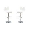 Lot de 2 tabourets blancs SATURNE carr&eacute; 
