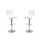 Lot de 2 tabourets blancs SATURNE carr&eacute; 