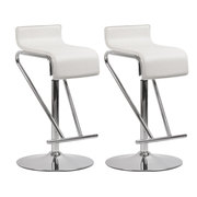 Lot de 2 tabourets de bar / cuisine ajustables GLITTER blanc image pub1