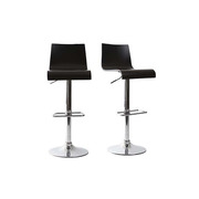 Lot de 2 Tabourets de bar / cuisine ajustables NEWSURF Noir image pub1