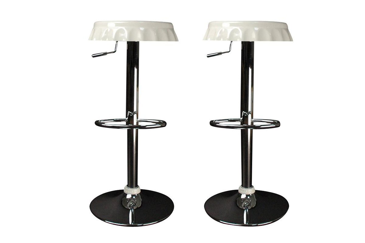 Lot de 2 tabourets de bar / cuisine CAPSULE blanc image 1