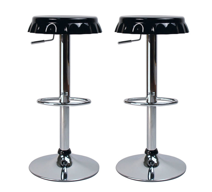 Lot de 2 tabourets de bar / cuisine Capsule noir image 1