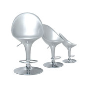 Lot de 2 tabourets de bar / cuisine OEUF argent image pub1