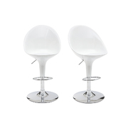Lot de 2 tabourets de bar / cuisine OEUF blanc image pub1