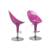 Lot de 2 tabourets de bar / cuisine OEUF roses image pub1