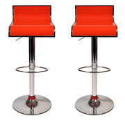Lot de 2 tabourets de bar / cuisine WAVES orange image pub1