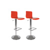 Lot de 2 Tabourets de bar / cuisines ajustables NEWSURF Rouge image pub1