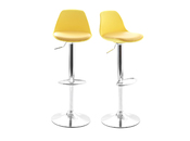 Lot de 2 tabourets de bar design jaunes STEEVY