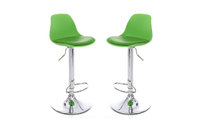 Lot de 2 tabourets de bar design verts STEEVY