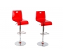Lot de 2 tabourets rouges transparents SATURNE carr&eacute; 