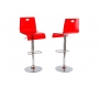 Lot de 2 tabourets rouges transparents SATURNE carr&eacute; 