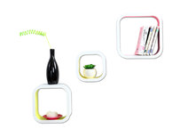 Lot de 3 &eacute;tag&egrave;res design bicolore NEW POP