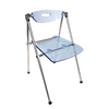 Lot de 4 chaises pliantes design JULIE - coloris bleu transparent image pub1