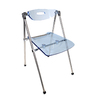 Lot de 4 chaises pliantes design JULIE - coloris bleu transparent image pub1