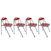 Lot de 4 chaises pliantes rouges design Julie image pub1