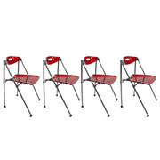 Lot de 4 chaises pliantes rouges design Julie image pub1