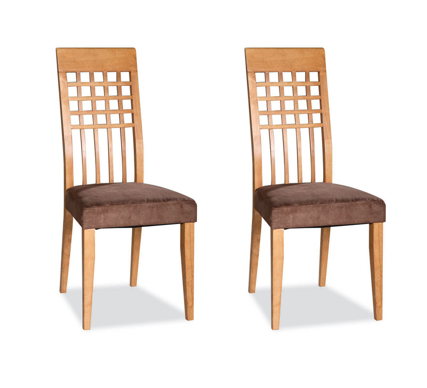 Lot de deux chaises bois ch&ecirc;ne clair REBECCA