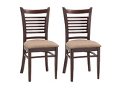 Lot de deux chaises weng&eacute; en ch&ecirc;ne CATHY
