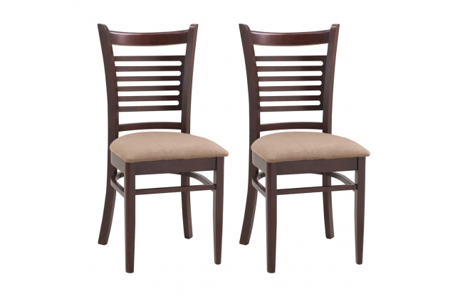 Lot de deux chaises weng&eacute; en ch&ecirc;ne CATHY