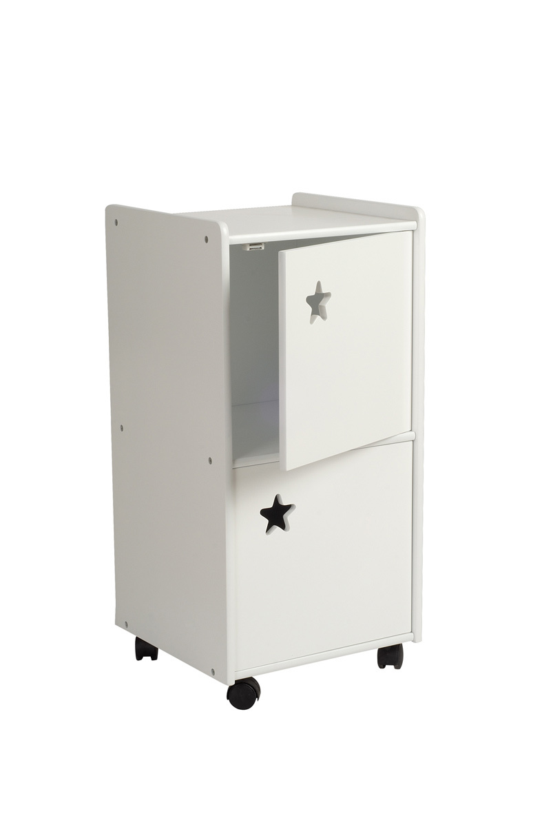 Meuble de rangement enfant 2 portes blanc ETOILE