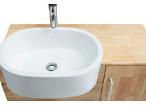 Meuble de salle de bain : vasque, meuble sous-vasque, &eacute;tag&egrave;res et miroir NIVAN