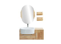 Meuble de salle de bain : vasque, meuble sous-vasque, &eacute;tag&egrave;res et miroir NIVAN