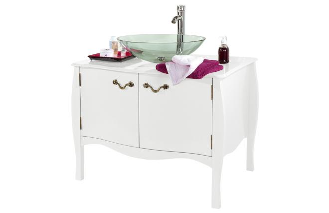 Meuble de salle de bains / rangement baroque blanc Louisa