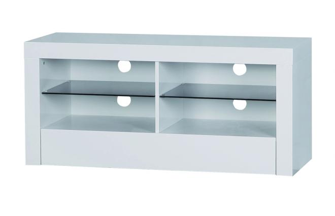 Meuble tv design blanc  4 casiers et 1 tiroir GLORIA