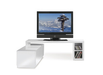 Meuble TV design laqu&eacute; blanc amovible TROYE
