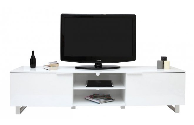 Meuble Tv Blanc Moderne : Meuble Tv Design Laqué Blanc Halifax – Miliboo Meuble Tv Blanc Moderne : Meuble Tv Design Laqué Blanc Halifax – Miliboo