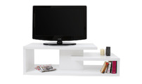 Meuble TV design laqu&eacute; blanc HALTON